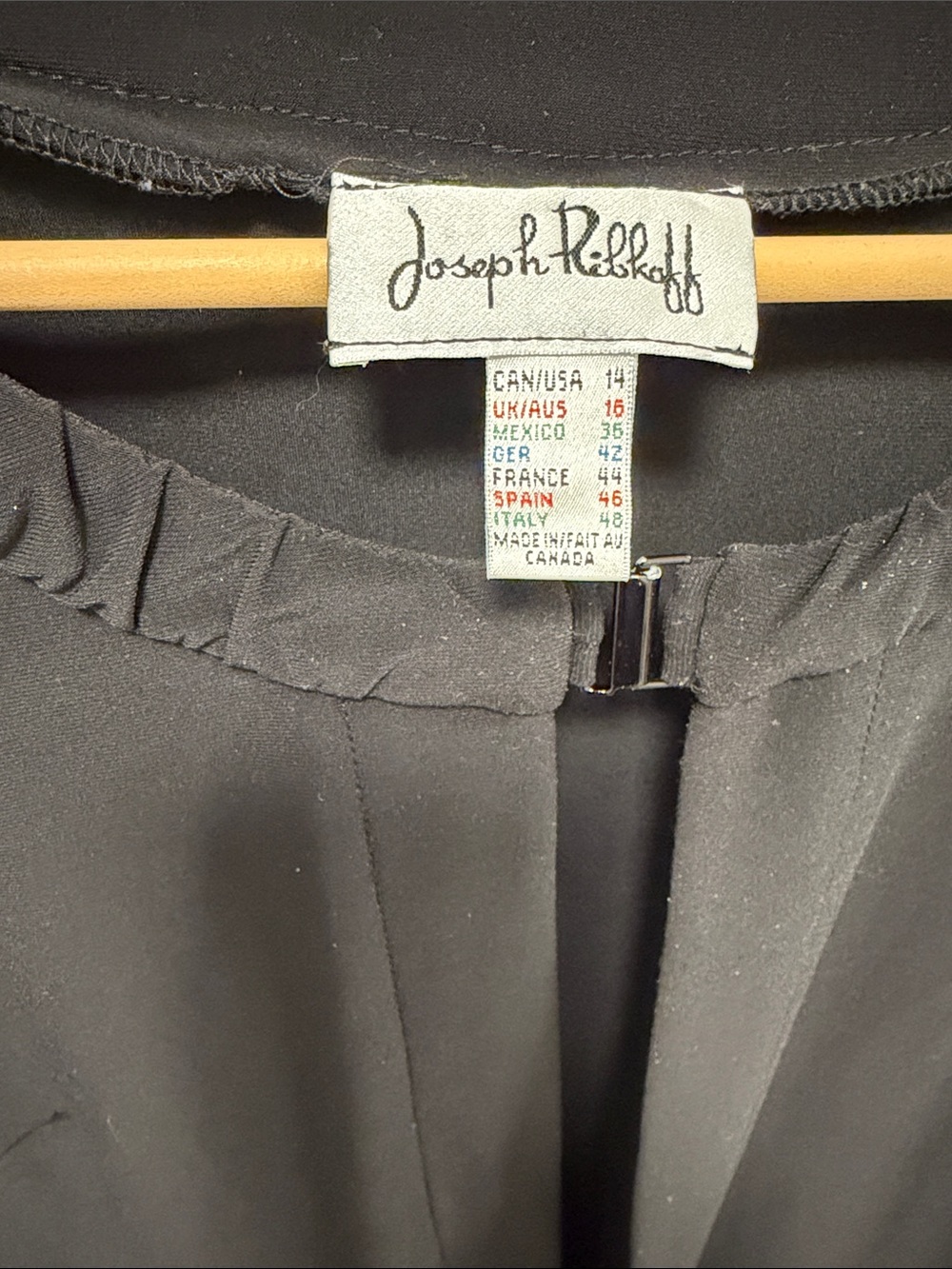 Joseph Ribkoff Black Ruffle-Edge Open Cardigan - Picture 2 of 3
